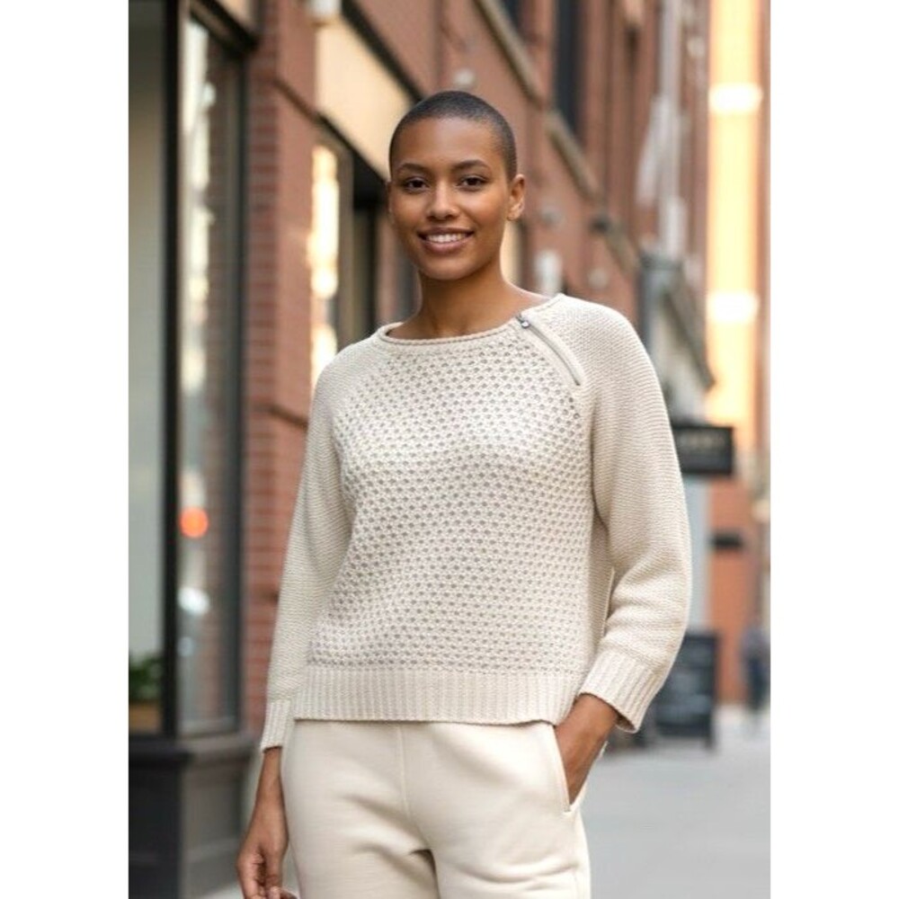 Loft NEW! womens wool rabbit hair natural long sleeve knit luxury sweater sz XS